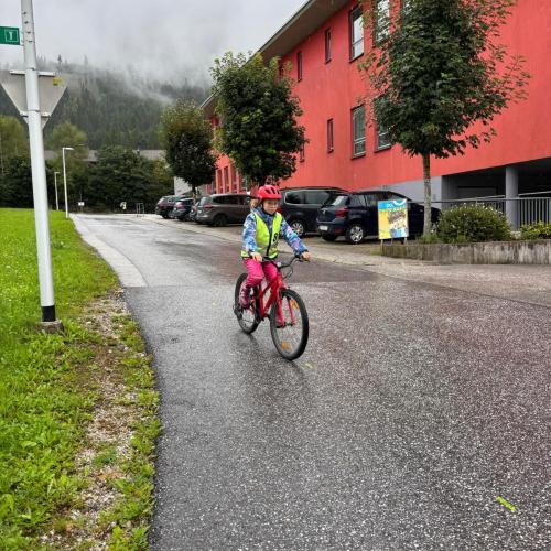 Erste Fahrradübung in Achenkirch